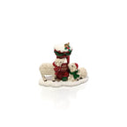 Christmas farm sheep with post box & robin ornament