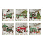 Christmas farm landy & tractor coasters