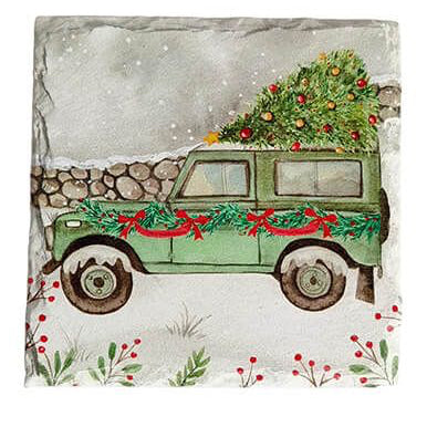 Christmas farm landy & tractor coasters
