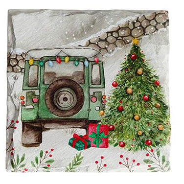 Christmas farm landy & tractor coasters