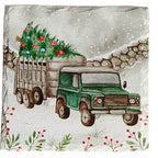 Christmas farm landy & tractor coasters