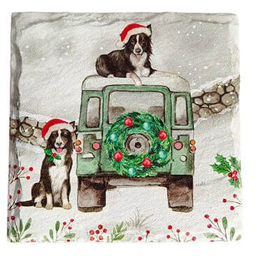 Christmas farm landy & tractor coasters