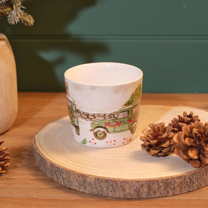 Christmas farm stoneware gift box mug