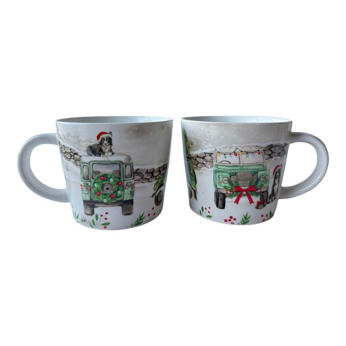 Christmas farm stoneware gift box mug