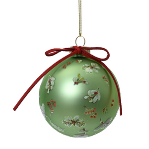 Kitsch holly printed glass bauble packs (2 Styles)