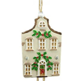 Christmas market cute shops hanging decs
