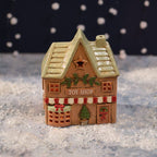 Christmas market stoneware toy shop tealight house