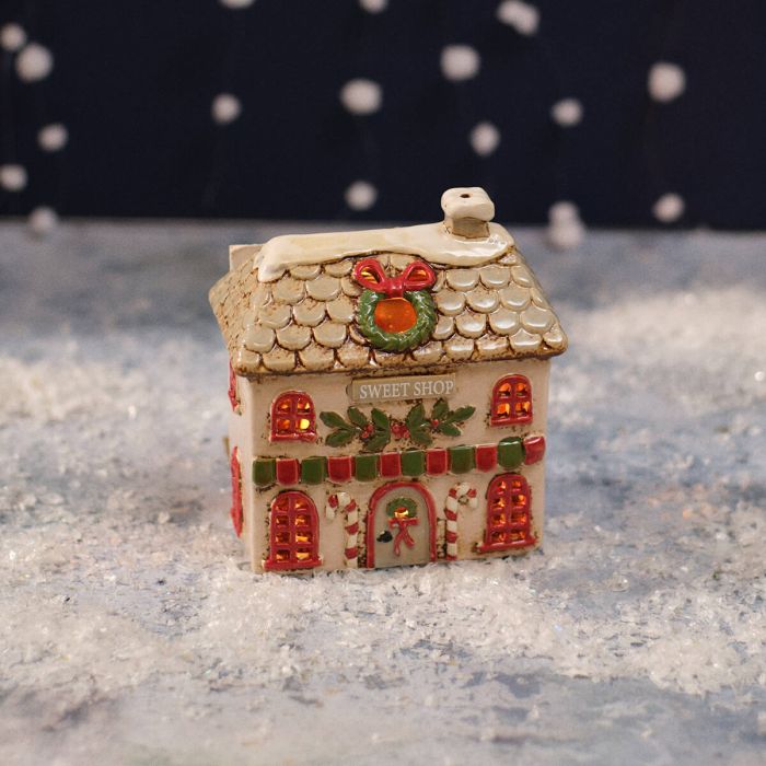Christmas market stoneware sweet shop Tealight house