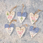 Sentimental Christmas ceramic hearts
