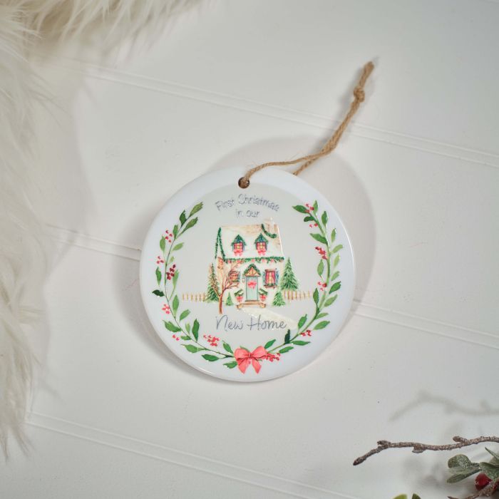 First Christmas in our new home ceramic hanging dec