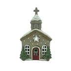 Holly cottage stoneware church tealight holder