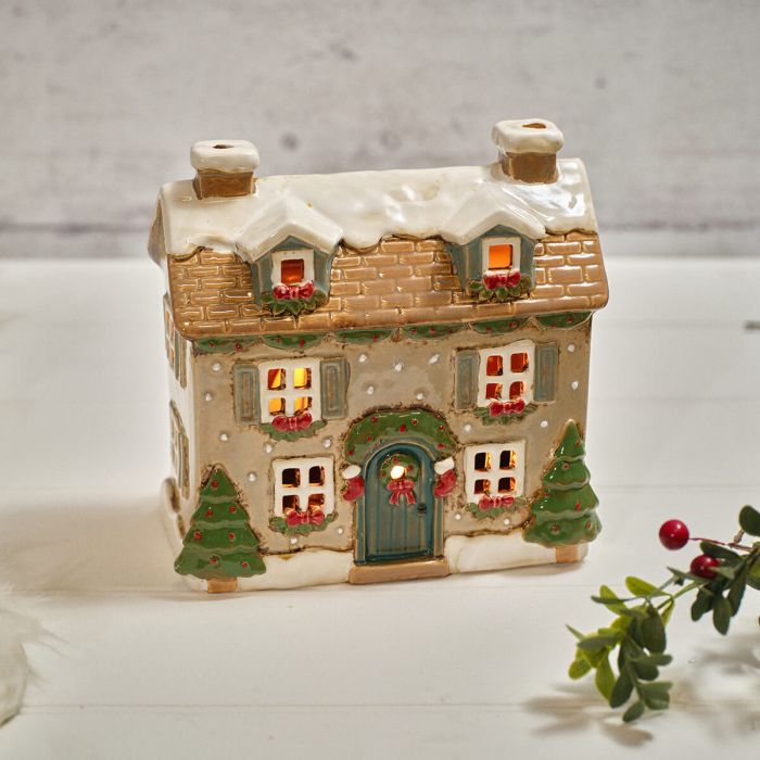 Holly cottage with dormer windows tealight holder