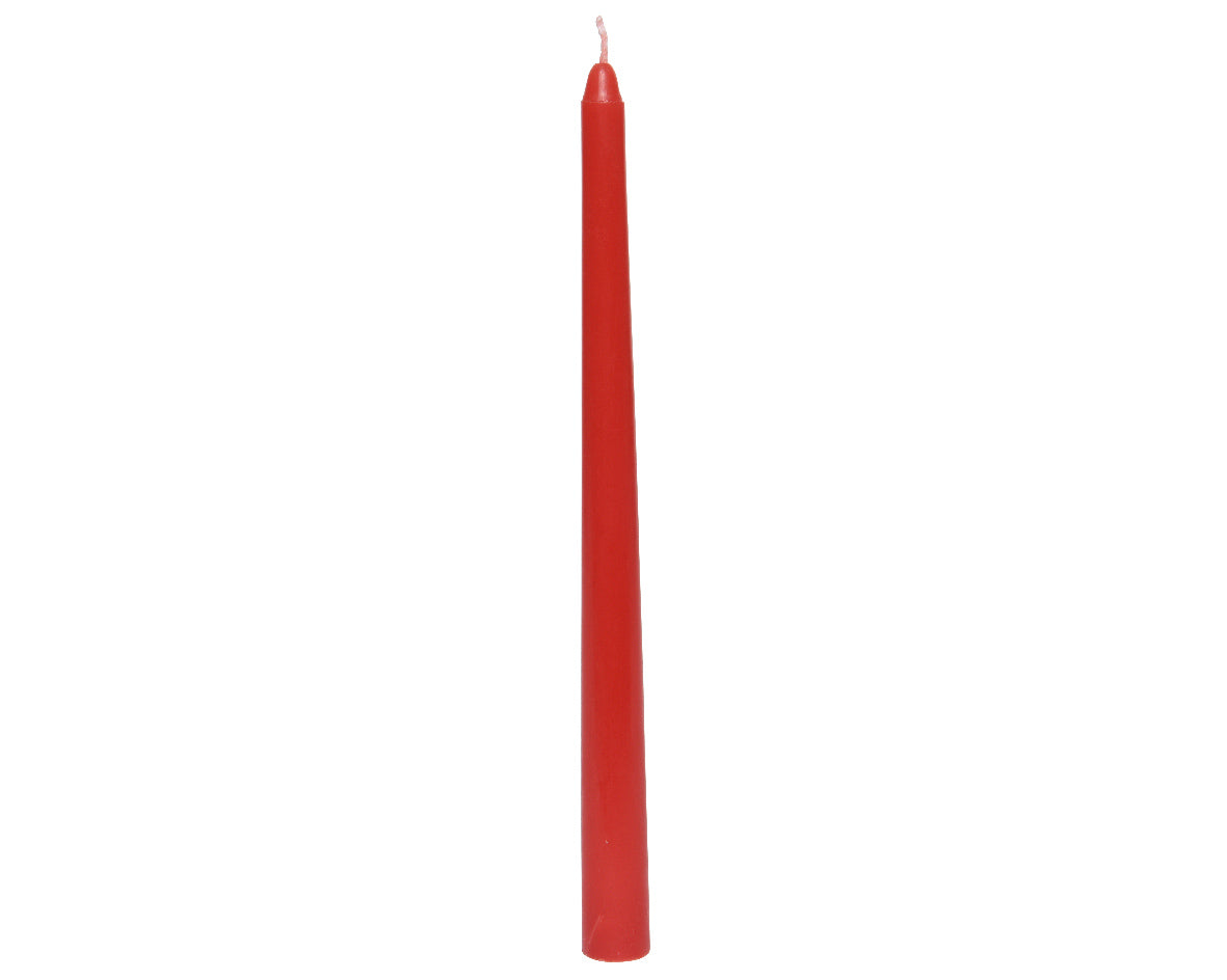 Christmas red wax dinner candles (Pack of 12)