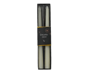 Ivory real wax dinner candles (Pack of 2)