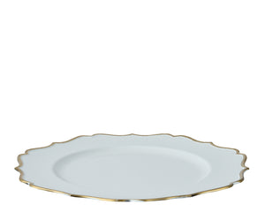 Elegant cream and gold fluted edge charger plate