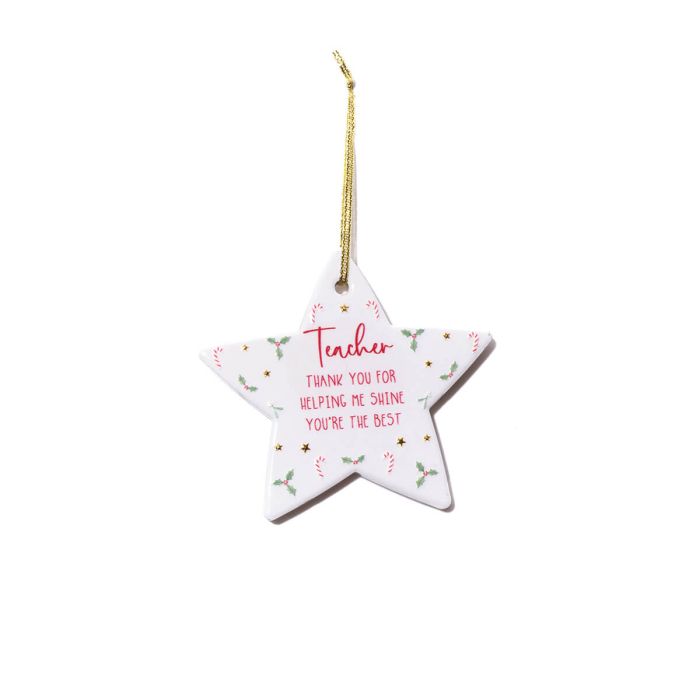 Thank you teacher ceramic hanging star