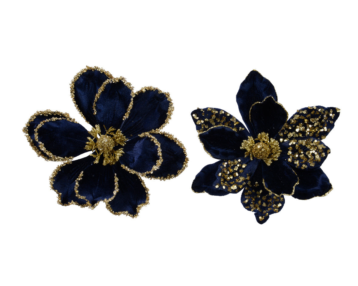 Dark blue magnolia clip (2 Styles)