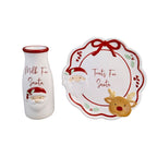 Santa treat plate and milk bottle gift box set