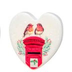 Robin heart shaped pebbles
