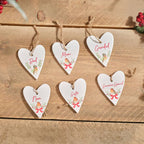 Robin family small ceramic hearts