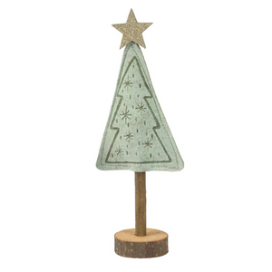 Mini felt Christmas tree ornament with gold sparkle star (2 Styles)