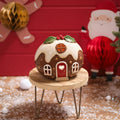 Stoneware Christmas pudding tealight house