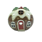 Stoneware Christmas pudding tealight house