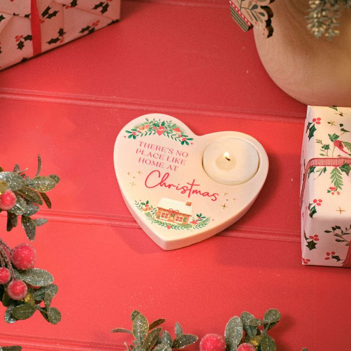 ‘No place like home’ ceramic heart Tealight holder