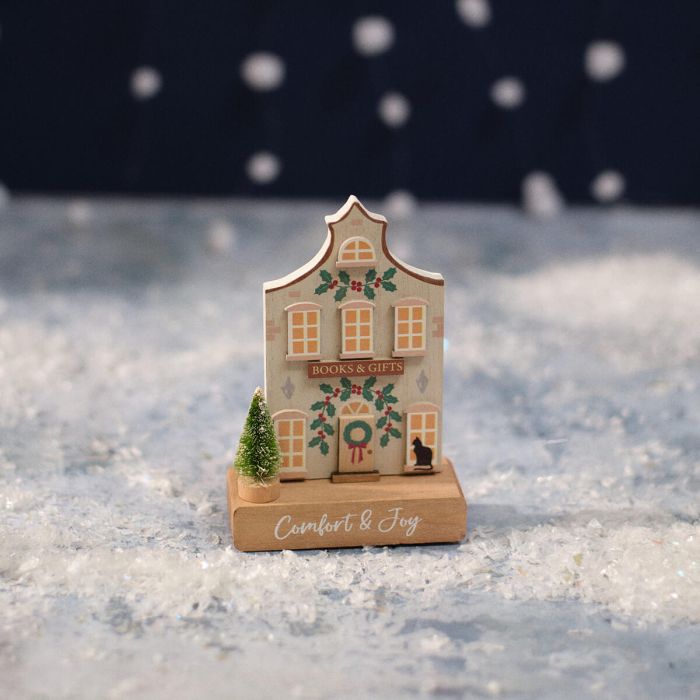 Christmas market books & gifts shop wooden ornament