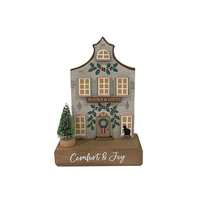 Christmas market books & gifts shop wooden ornament