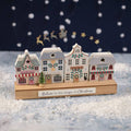 Christmas market Believe in the magic of Christmas cute wooden shops