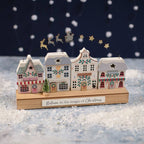Christmas market Believe in the magic of Christmas cute wooden shops