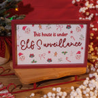 Elf crew under surveillance framed wood wall plaque