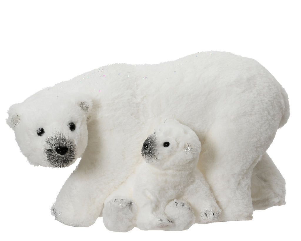 Artificial mummy & baby polar bears