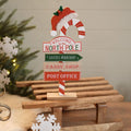 Santa’s magical feast candy cane wood sign post