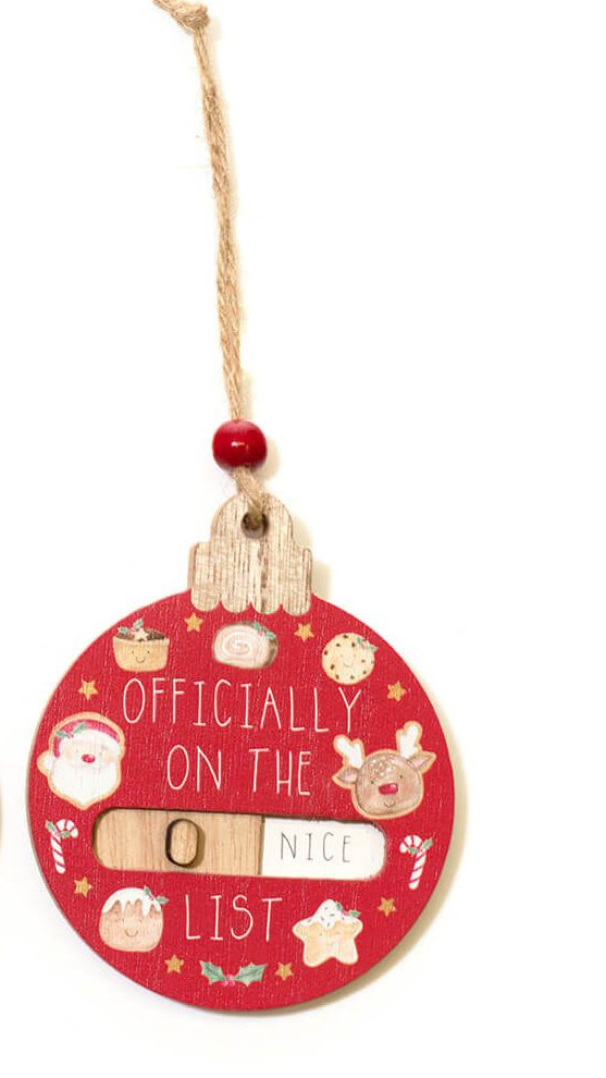 Santa’s naughty & nice list baubles