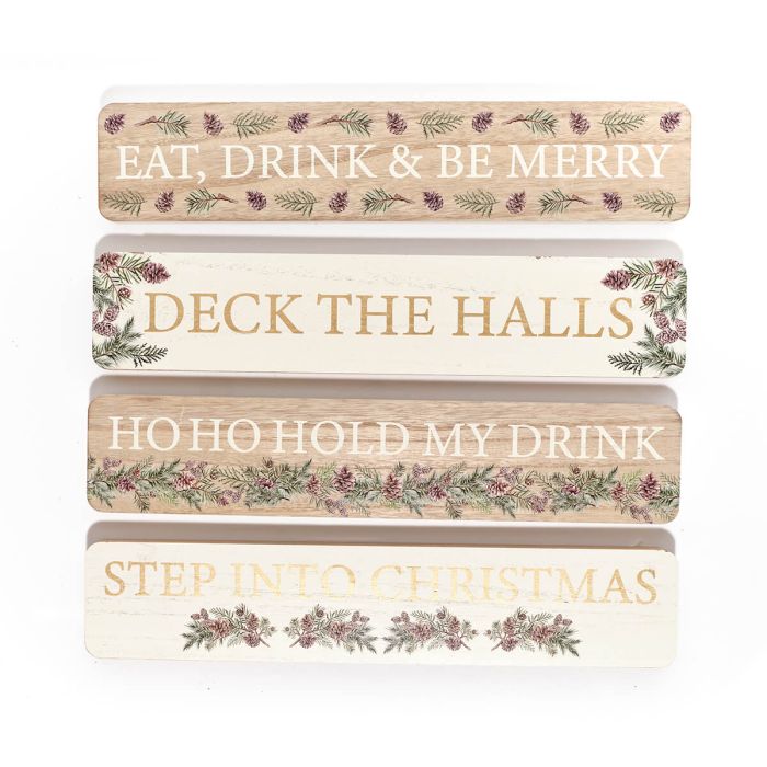 Evergreen printed chunked long wood plaques