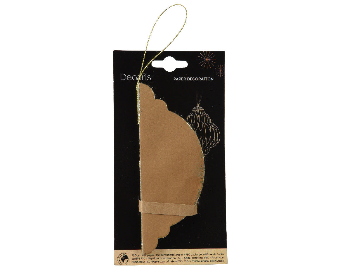 Brown onion shape paper hanging dec (15cmH)