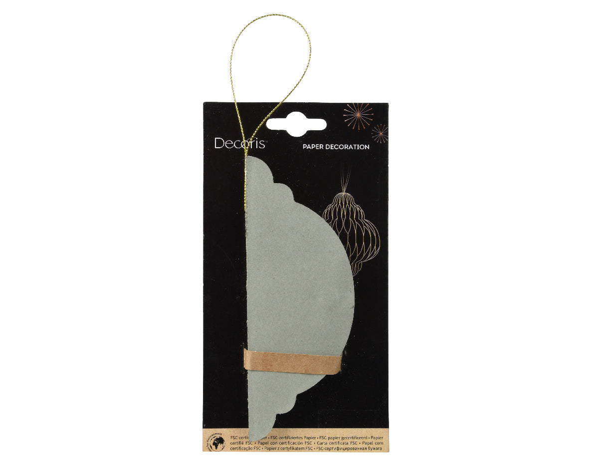 Grey onion shape paper hanging dec (15cmH)