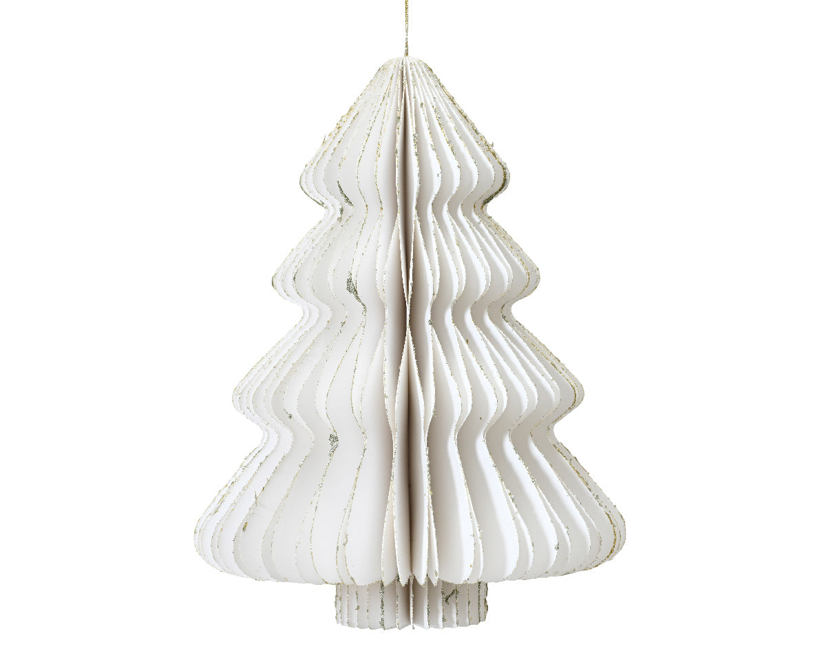 White honeycomb paper Christmas tree  decs (40cmH)