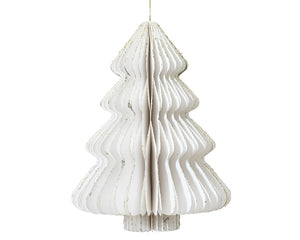 White honeycomb paper Christmas tree  decs (40cmH)