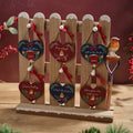 Robin festive wooden heart hanging decs