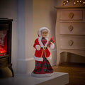 50cm Mrs Claus with plaid dress and present