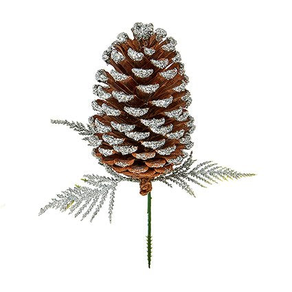 Glittered pinecone picks