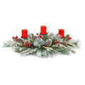80cm flocked centrepiece with berries and cones