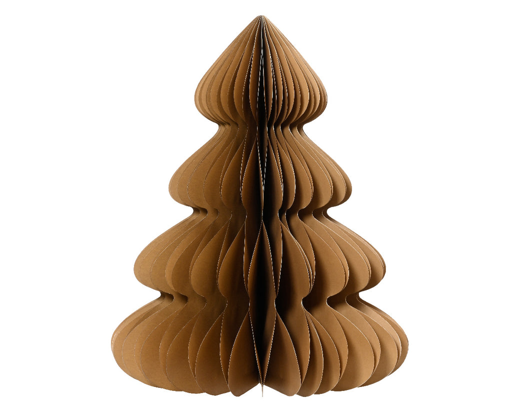 Brown honeycomb free-standing paper Christmas tree dec (60cmH)