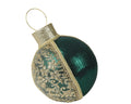 Green resting bauble with embroidered gold detailing (28cmH)