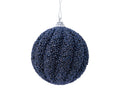 Midnight blue beaded shatterproof swirl bauble