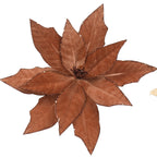 Velvet glitter poinsettia clip