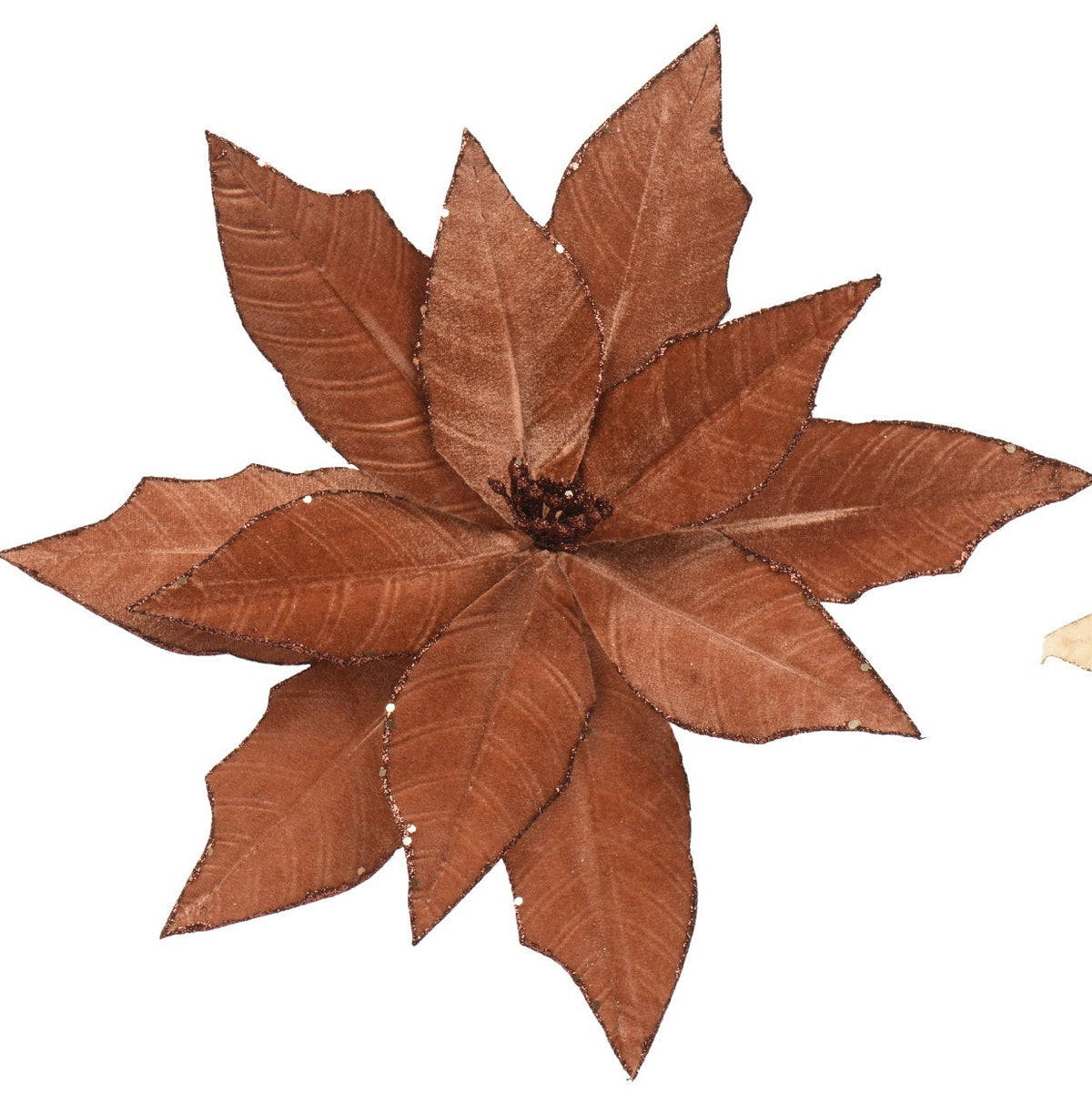 Velvet glitter poinsettia clip